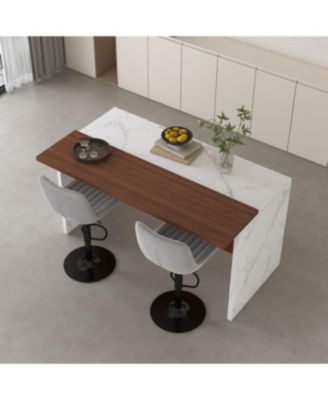 Black Marble Kitchen Island with LED Lighting & Grille Details