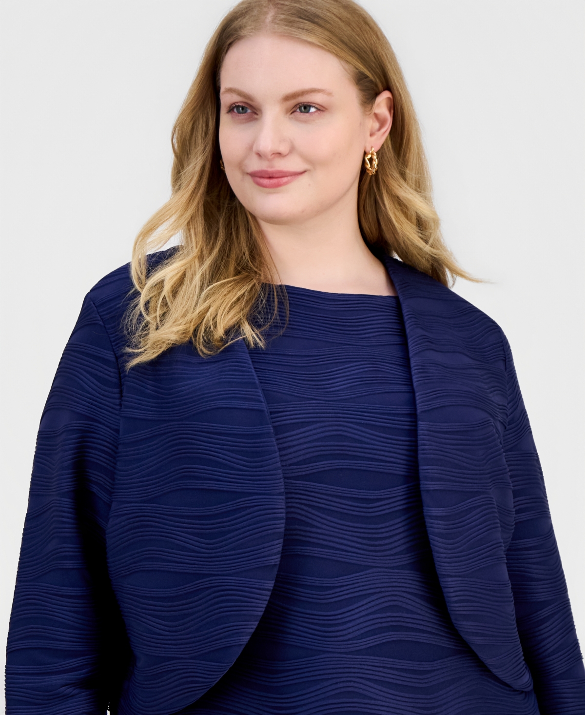 Kasper Plus Wave Rib Shrug