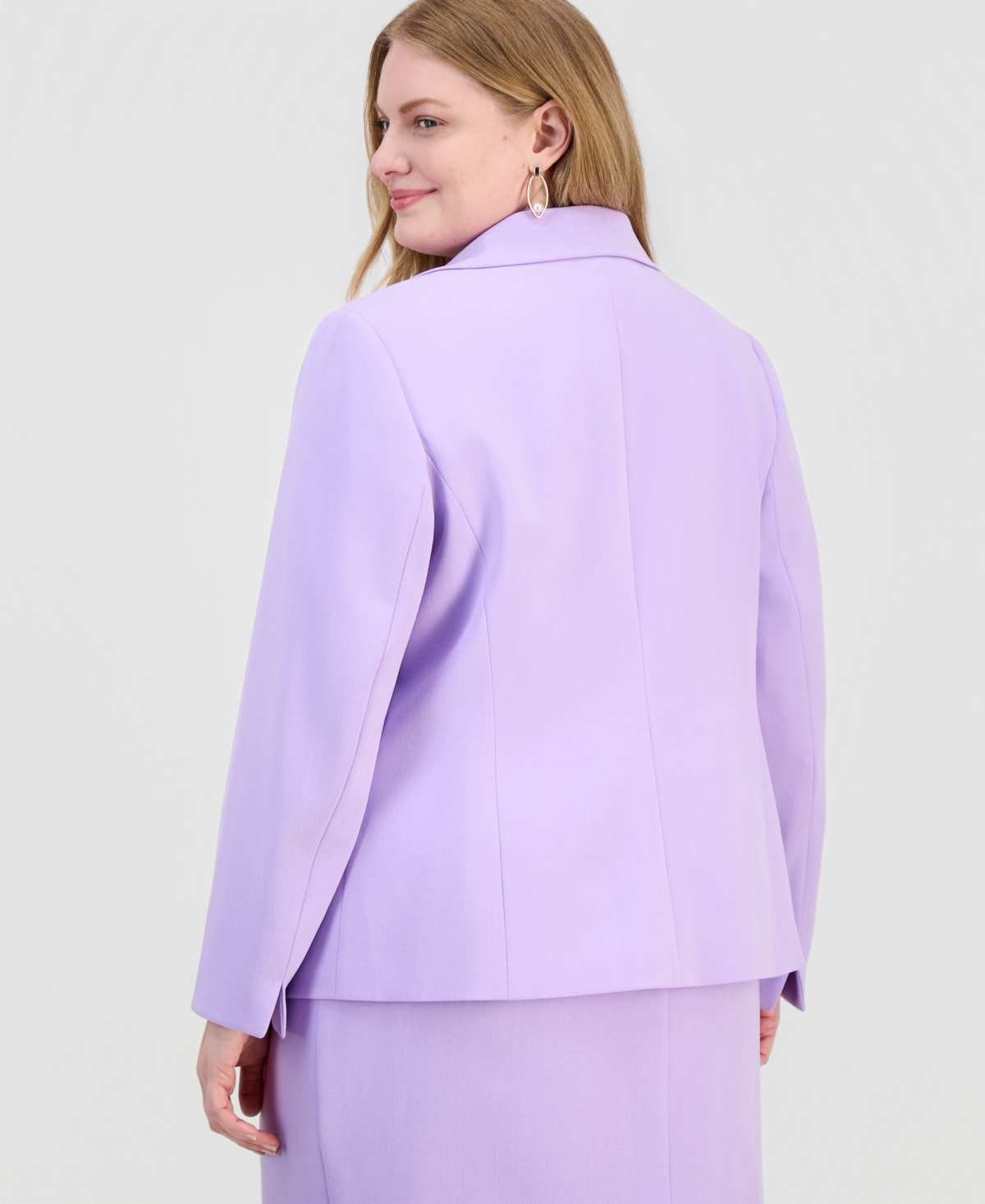 Kasper Plus Petal Lapel One-Button Jacket