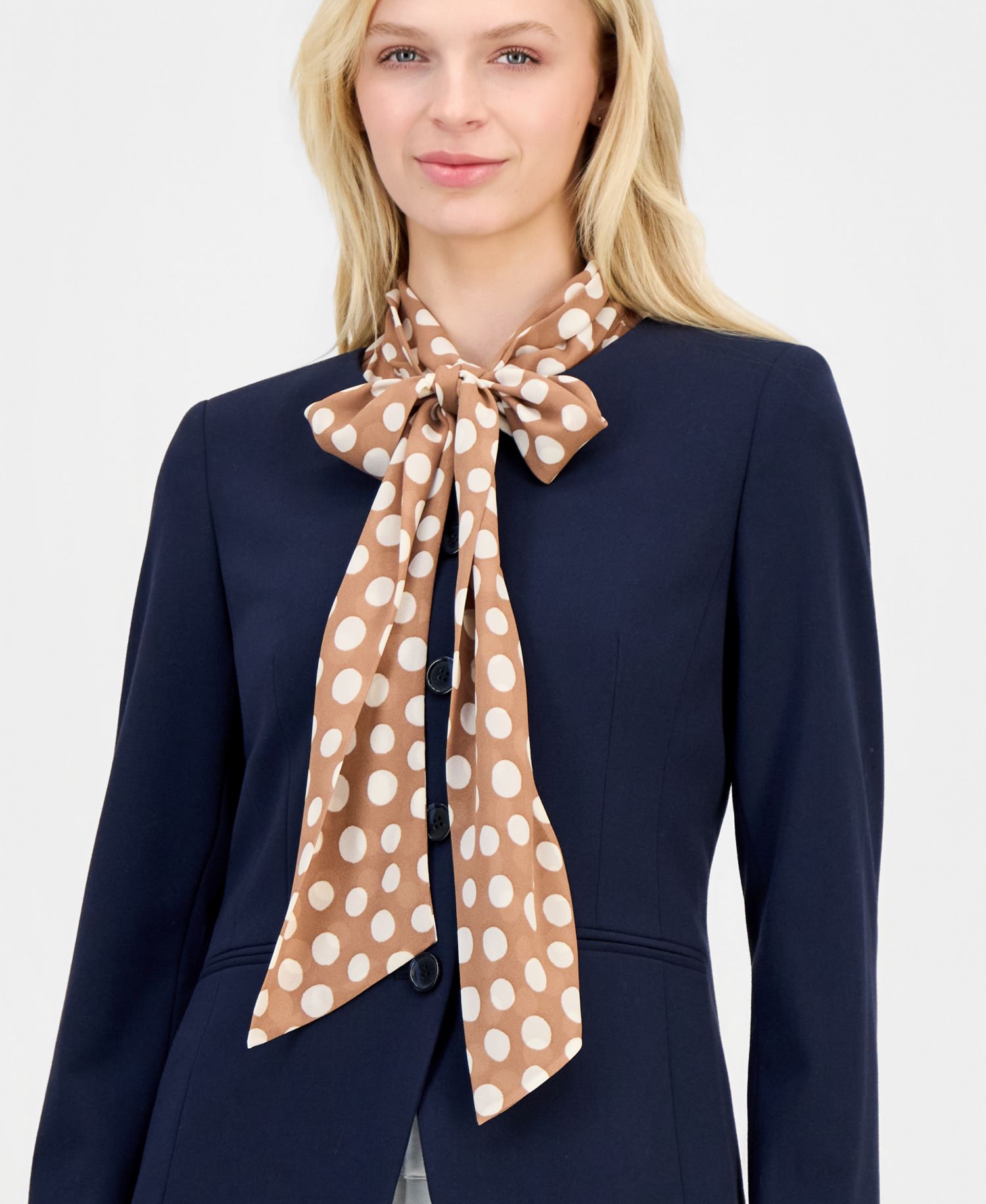 Women's Collarless Button-Front Blazer
