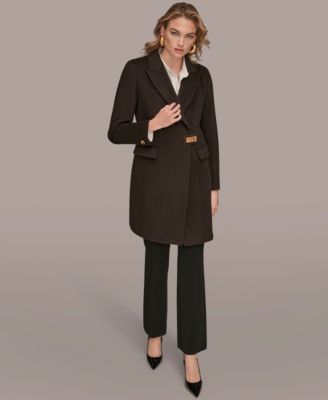 Women's Buttoned Notch Collared Coat