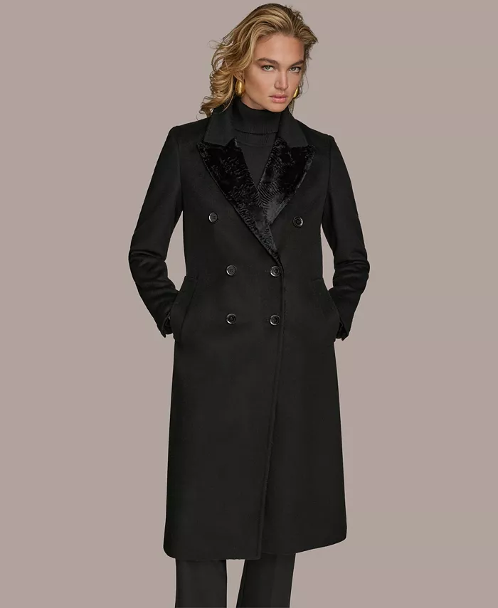 Women's Double-Breasted Reefer Coat - thumbnail 10