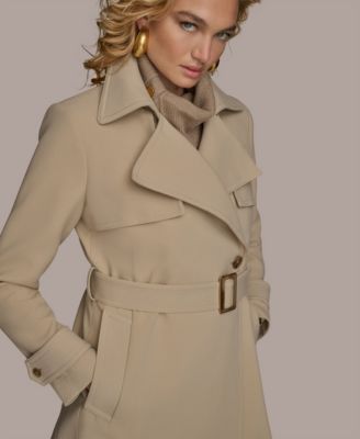 Women's Belted Notched-Collar Trench Coat