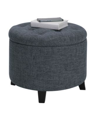 17" Plywood Round Storage Ottoman