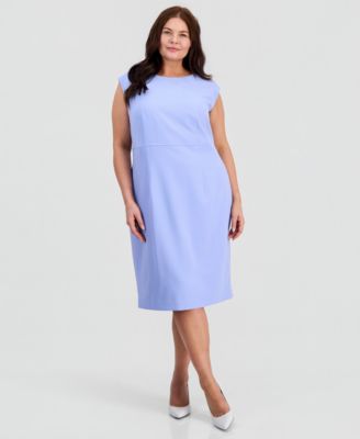 Plus Size Sleeveless Crepe Sheath Dress