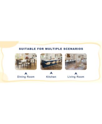  Glass Dining Table Set with 4 Black PU Chairs