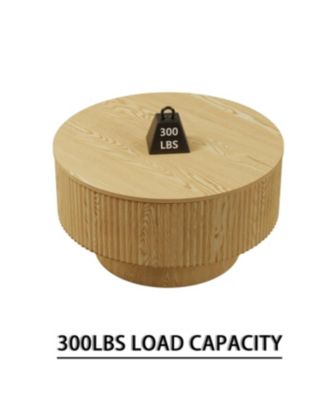 MDF Modern Round Coffee Table & 2 PU Dining Chairs Set