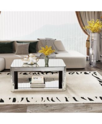 Baked curved mirror Coffee Table for Living Room