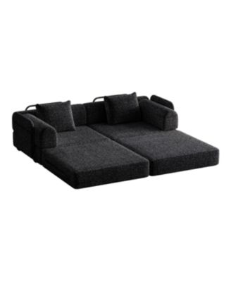 72.4" Convertible Sofa Bed with Storage Pockets and Cushions