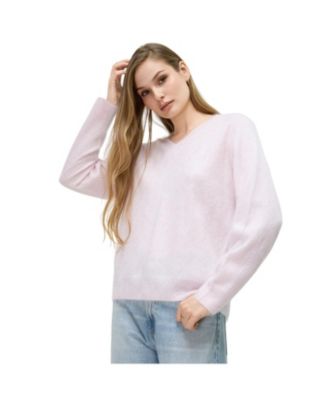 Women's Brushed Silk Cashmere V-Neck Sweater