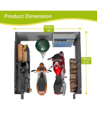 10x10ft Outdoor Storage Shed - All-Weather Garden Shelter for Tools and Bikes