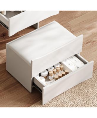 3-in-1 Vanity Table with LED Mirror and Storage Stool