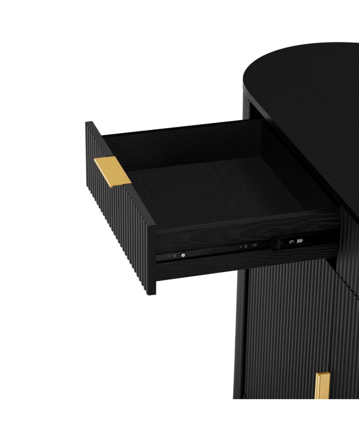 Streamdale Furniture 55.1" Modern Storage Cabinet - 2 Doors, Drawers, Stripe Mdf Sideboard