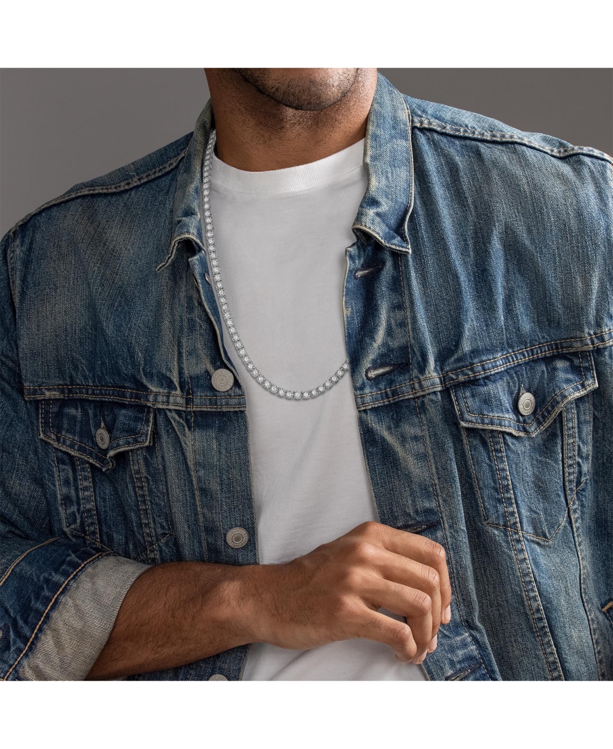 Esquire Men's Jewelry Lab-Grown Diamond (10 ct. t.w.) Necklace in Yellow Rhodium Plated with Sterling Silver