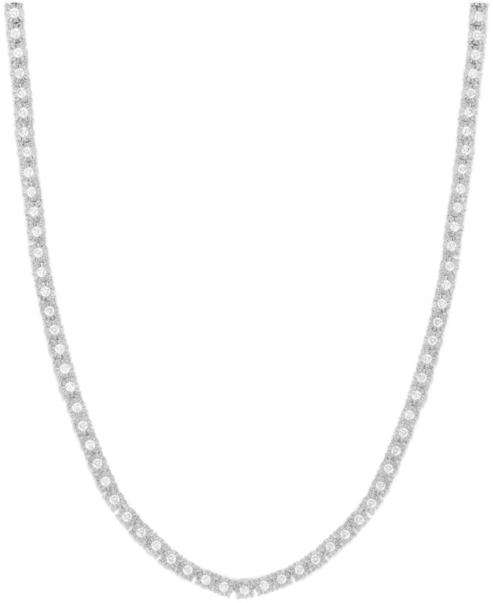 Esquire Men's Jewelry Lab-Grown Diamond (5 ct. t.w.) Necklace in Sterling