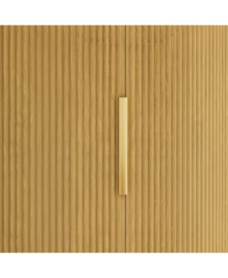 55" Round Dining Table for Six with Storage Rack & Rotating Tray Natural