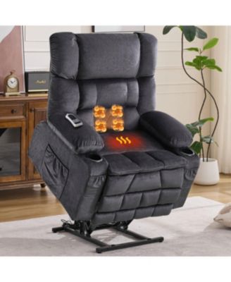 Dual Motor Power Lift Recliner Chair with Heat and Cup Holders