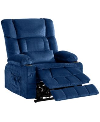 Dual Motor Large Power Lift Recliner Chair with Heat & Cup Holders, BLUE