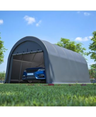 Heavy-Duty 12x20 FT Carport Canopy, Commercial-Grade Steel Frame Garage Shed