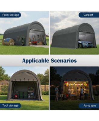 Anti-Snow 10x20 FT Carport, Commercial Grade Heavy Duty Portable Garage Canopy