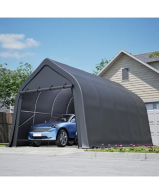 Portable Instant Garage 13x20 FT, Enclosed Carport with Cover & Steel Frame, Roll-Up Door