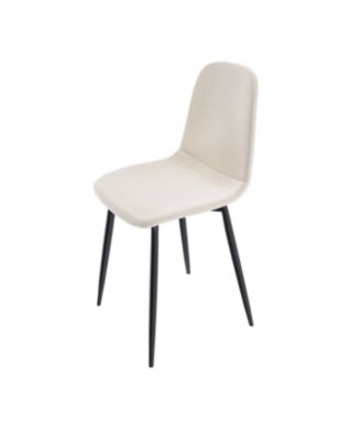 Modern Knit Fabric Dining Chairs with Iron Legs