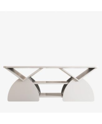  Engineered Wood Rounded Corner Rectangular Coffee Table with Storage