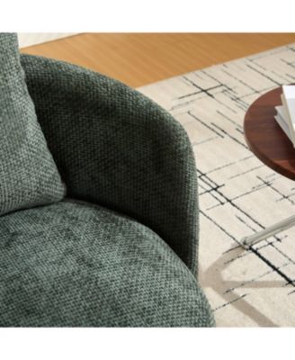 30"W Modern Round Swivel Barrel with Pillow