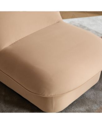 Swivel Chair, Velvet Upholstery, Pumpkin-Shaped, 360-Degree Base