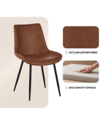 Modern Faux Leather Dining Chairs Set of 4