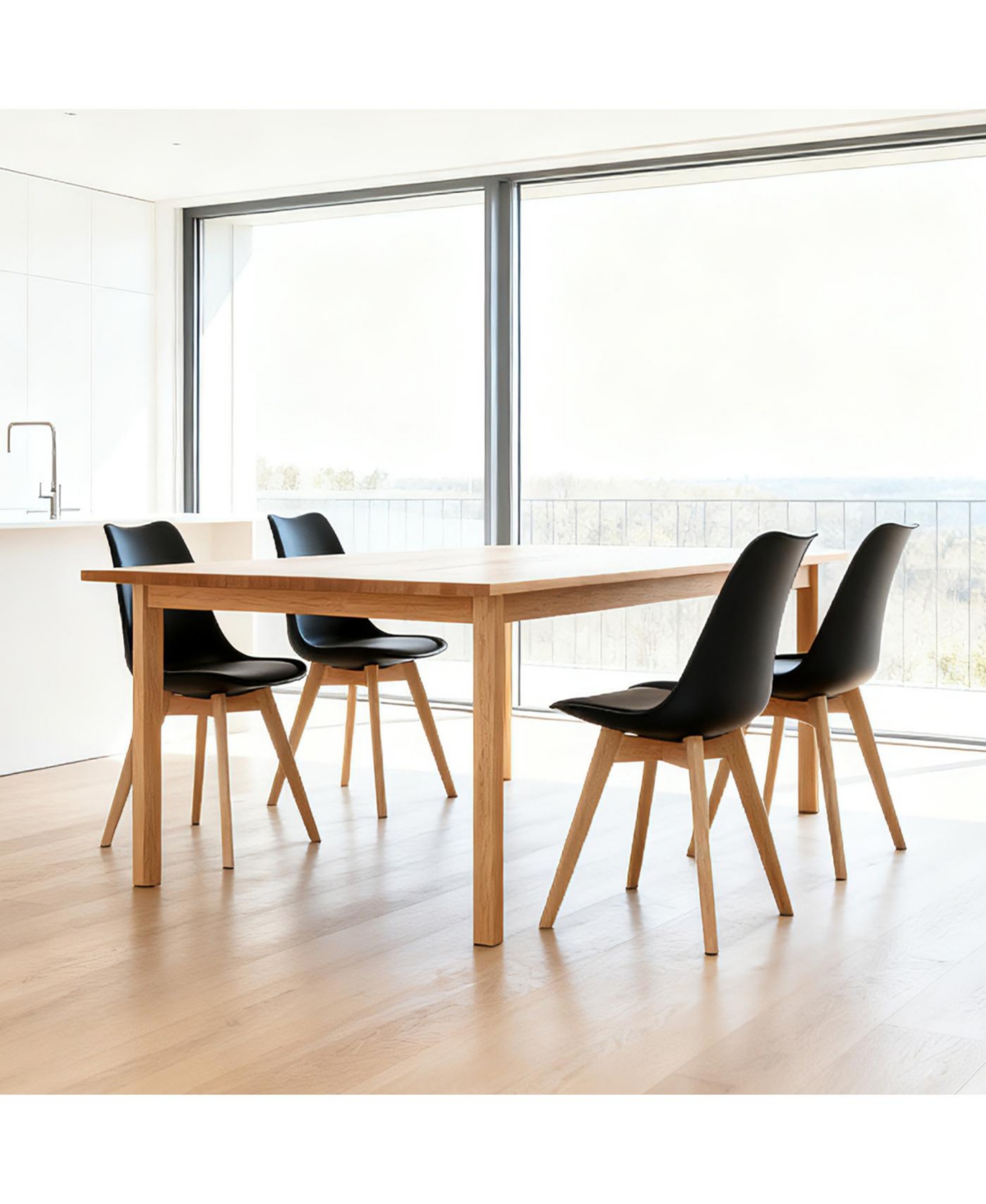 Streamdale Furniture Set of 4 Dining Chairs, Medieval Modern Style