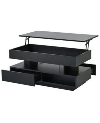  Lift Top Coffee Table with Hidden Storage & LED Lights
