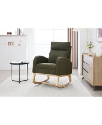 Teddy Fabric Leisure Rocking Chair with Footstool