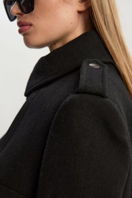 Women's Wool Mix Belted Trench Maxi Coat.