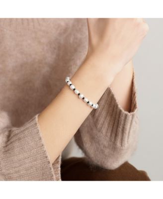 18K Gold Plated Freshwater Pearl with Black Japanese Beads - Victoria Bracelet 9" For Women and Girls