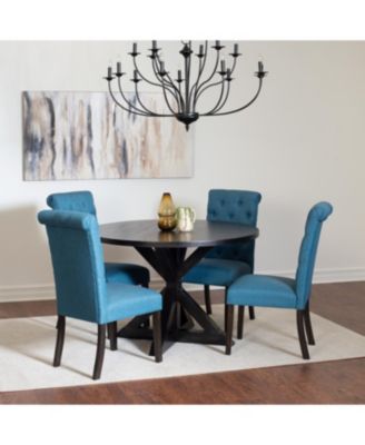Streamdale 5-piece Dining Set, Cross-Buck Dining Table with 4 Stylish Chairs
