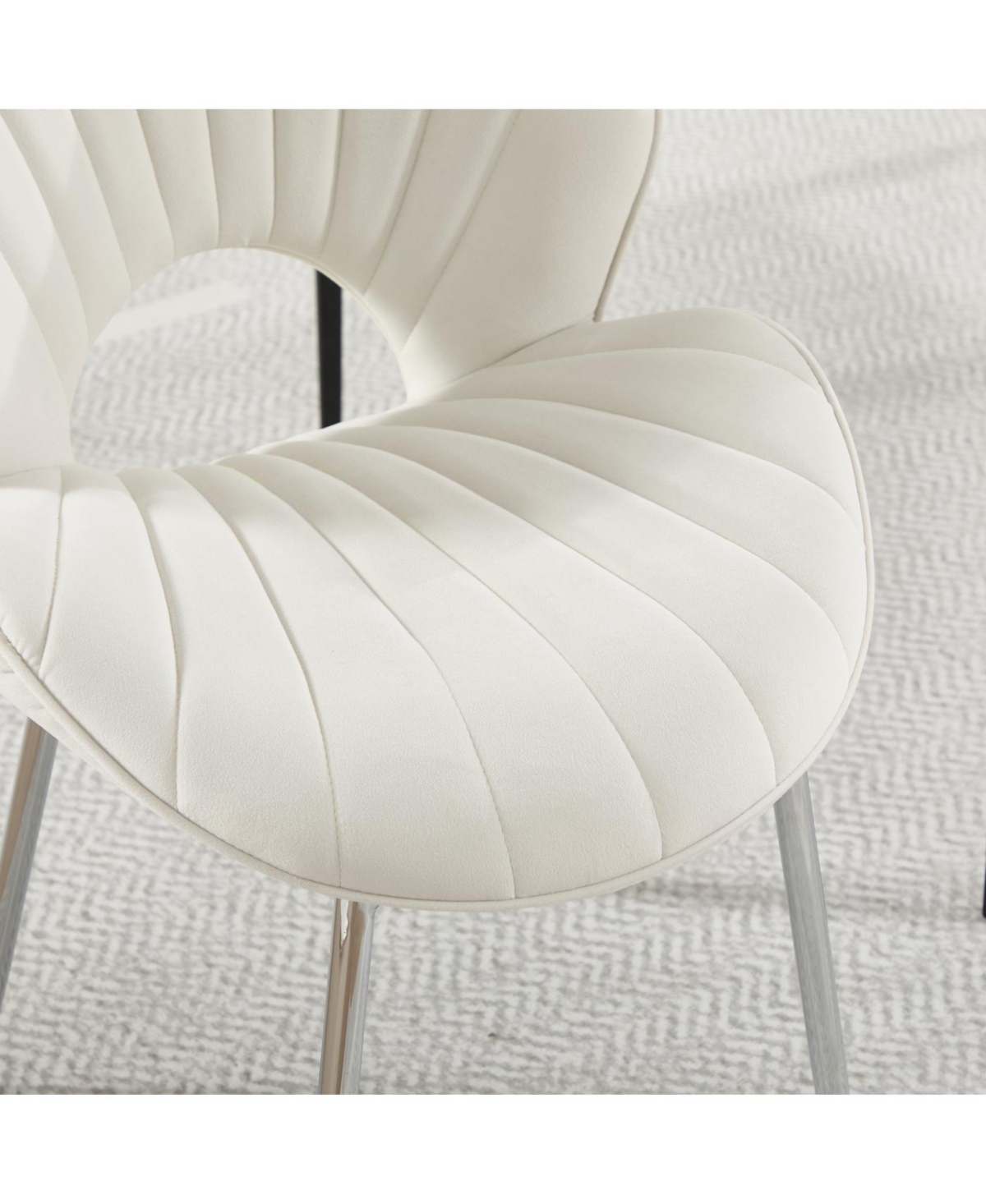 Streamdale Furniture Streamdale Modern Design Chair, White Velvet, Set of 2