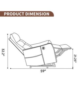  Brown PU Power Lift Recliner with Massage, Heat & USB for Elderly