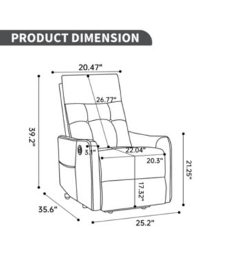  Black Chenille Power Lift Recliner Chair with Massage & Heat for Elderly