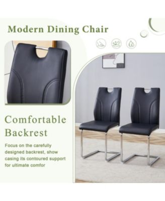  Switchable Mode Stainless Steel Legs Dining Set: White Glass Top & 4 Armchairs