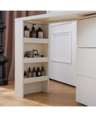 Streamdale Six drawers, removable desktop, three storage compartments, white table