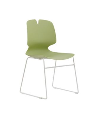 Streamdale Modern Stacked Office Chairs Set of 4 (Green/Grey) - Polypropylene, 180KG Cap