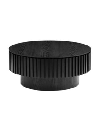 Streamdale 31.49" Nesting Round Wood Coffee Table with Storage - Black