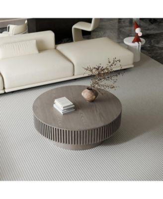 Streamdale Grey Solid Wood Veneered Modern Coffee Table with Storage