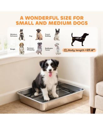 Dog Potty Tray Stainless Steel, Dog Training Tray, 28" x 20" x 4"