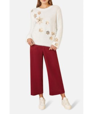 Women's Sequin Snowflake Fluffy Sweater