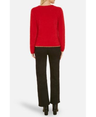 Women's Fluffy Star Holiday Sweater