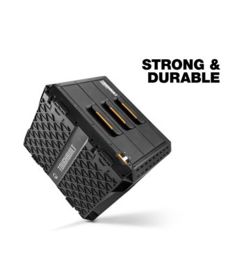 StackTech 3-Drawer Tool Box, Durable Plastic Storage Organizer, Black