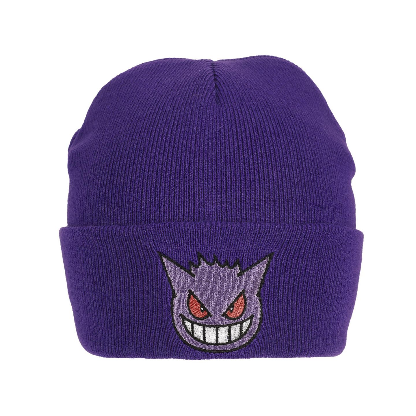 Мужская шапка Pokemon Gengar Face Embroidery Acrylic Knit Standard Cuff, цвет: Фиолетовый — фото 1