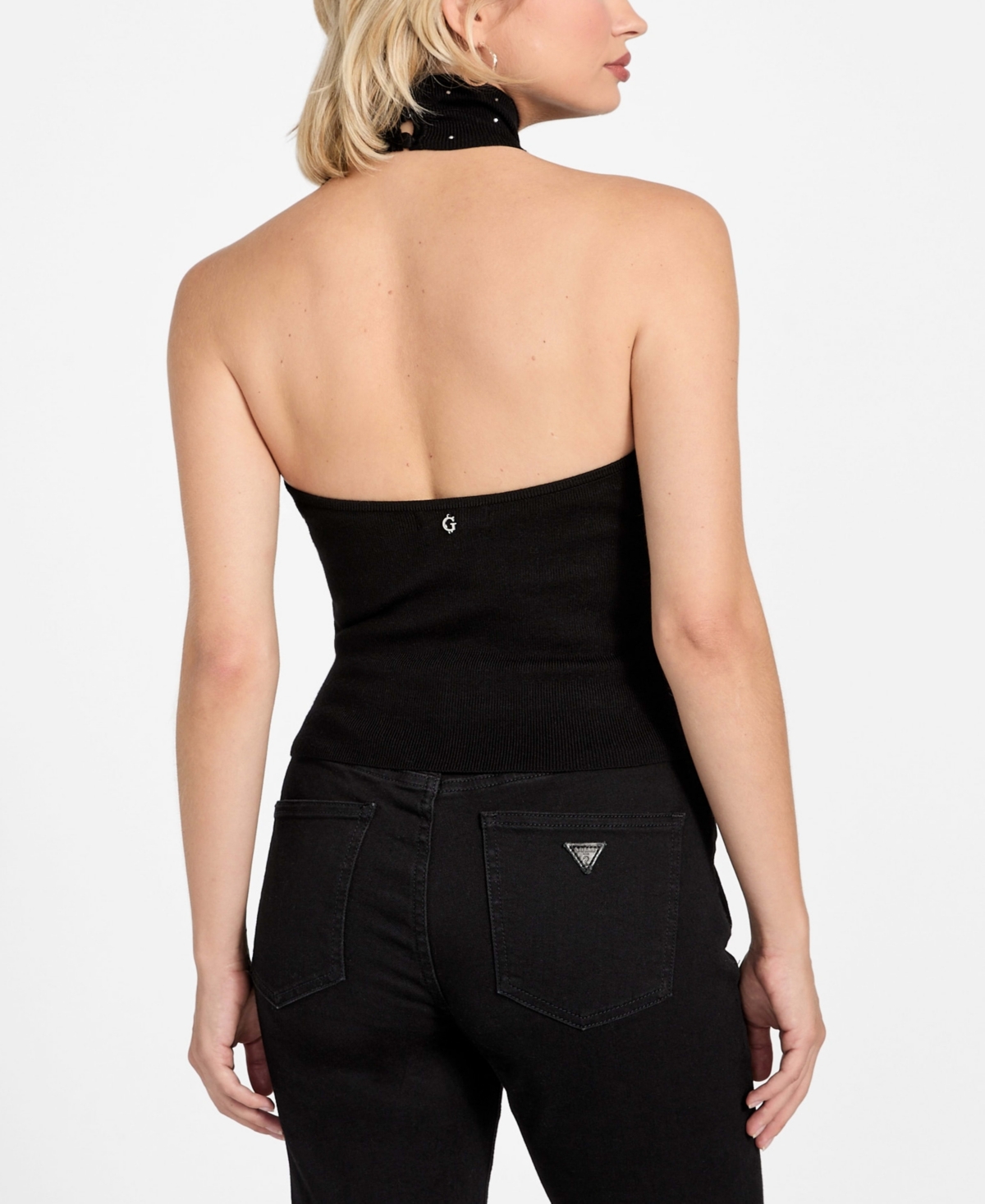 Guess Women's Sleeveless Halter Neck Minara Hot Fix Top